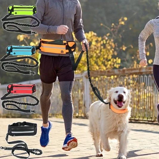 Haustier Liefert Gürtel Tasche Walking Hunde Leine Reflektierende Freisprech-Hunde Leine Mit Verstellbarem Hüftgurt Und Tasche Im Freien Laufen